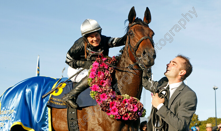 Espen-Hill-0010 
 ESPEN HILL (Madeleine Smith) winner of The Stockholm Cup International
Bro Park, Sweden 17 Sep 2023 - Pic Steven Cargill / Racingfotos.com