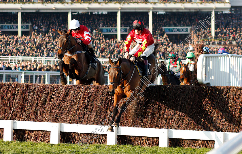 Cogry-0001 
 COGRY (right, Sam Twiston-Davies) jumps with CONEYGREE (left)
Cheltenham 17 Nov 2018 - Pic Steven Cargill / Racingfotos.com