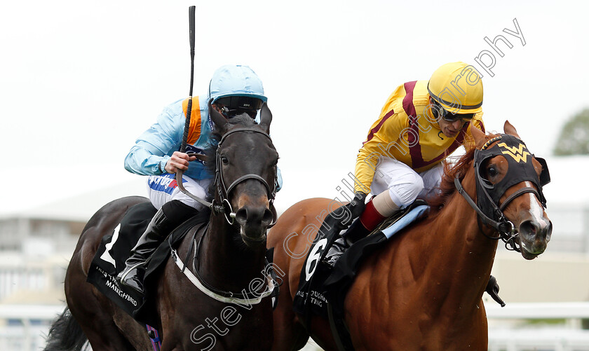 Ventura-Rebel-0007 
 VENTURA REBEL (left, Paul Hanagan) beats LADY PAULINE (right) in The Irish Thoroughbred Marketing Royal Ascot Two-Year-Old Trial Stakes
Ascot 1 May 2019 - Pic Steven Cargill / Racingfotos.com