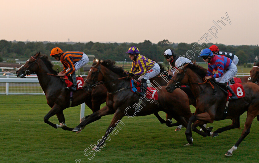 Dancing-Harry-0003 
 DANCING HARRY (Ryan Moore) leads ROAR (centre) and TYNECASTLE PARK (right) in The Owen Williams Handicap
Sandown 21 Jul 2021 - Pic Steven Cargill / Racingfotos.com