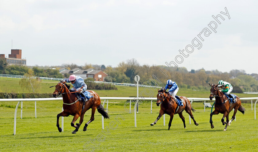 Wintercrack-0004 
 WINTERCRACK (Kieran O'Neill) beats NAQEEB (2nd right) and FAZAYTE (right) in The Rekorderlig Premium Fruit Cider Maiden Stakes
Leicester 29 Apr 2023 - Pic Steven Cargill / Racingfotos.com