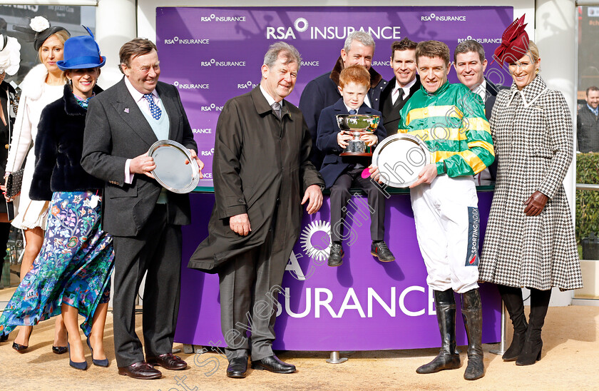 Champ-0011 
 Presentation by Zara Tindall to J P McManus, Nicky Henderson, Barry Geraghty and Archie McCoy for The RSA Insurance Novices Chase won by CHAMP
Cheltenham 11 Mar 2020 - Pic Steven Cargill / Racingfotos.com