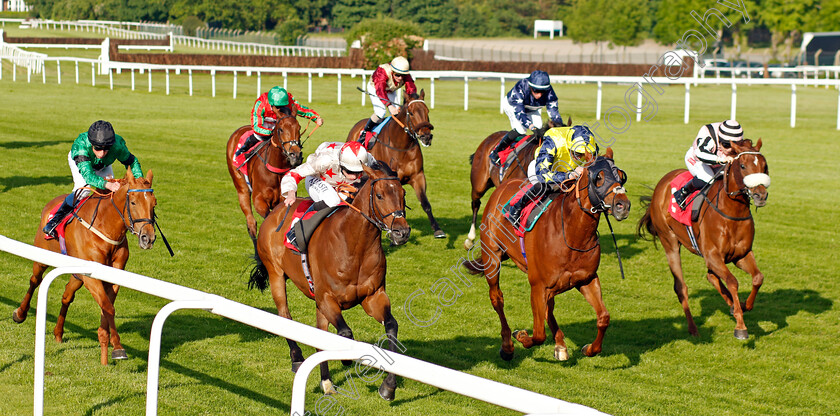 Silastar-0007 
 SILASTAR (centre, Ryan Moore) beats MAGICAL MILE (2nd right) in The Be Lucky With The Racehorse Lotto Handicap
Sandown 25 May 2023 - Pic Steven Cargill / Racingfotos.com