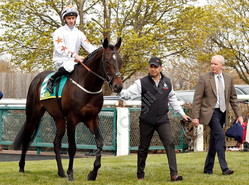 Kadar-0001 
 KADAR (Daniel Tudhope) with trainer Karl Burke
Newmarket 16 Apr 2019 - Pic Steven Cargill / Racingfotos.com