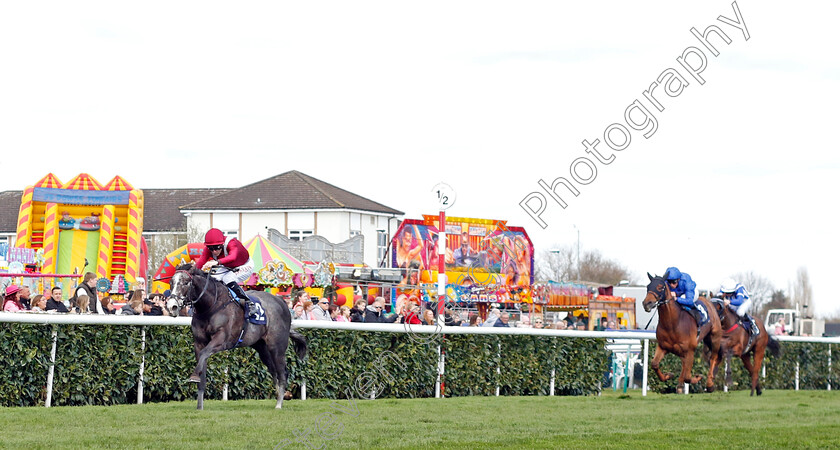 Theoryofeverything-0008 
 THEORYOFEVERYTHING (Robert Havlin) wins The Made In Doncaster St Leger Novice Stakes
Doncaster 2 Apr 2023 - Pic Steven Cargill / Racingfotos.com