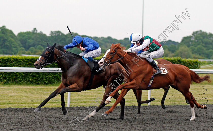 Renaissance-Rose-0001 
 RENAISSANCE ROSE (William Buick) beats VELVET AND STEEL (right) in The Try Our New Price Boosts At Unibet Fillies Handicap
Kempton 2 Jun 2021 - Pic Steven Cargill / Racingfotos.com