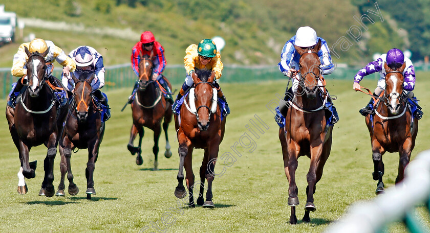 Sea-Youmzain-0001 
 SEA YOUMZAIN (2nd right, P J McDonald) wins The 188bet Casino British Stallion Studs EBF Fillies Handicap Nottingham 22 May 2018 - Pic Steven Cargill / Racingfotos.com