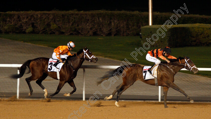 Street-Of-Dreams-0001 
 STREET OF DREAMS (Adrie De Vries) beats GALVANIZE (left) in The Wheels Handicap Meydan 8 Feb 2018 - Pic Steven Cargill / Racingfotos.com